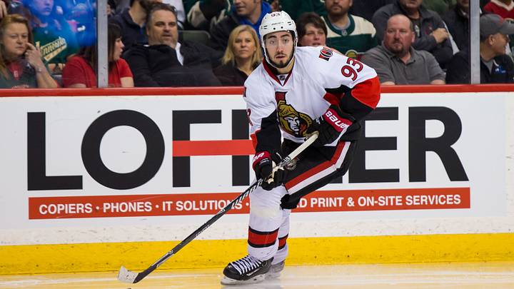Mar 31, 2016; Saint Paul, MN, USA; Ottawa Senators forward Mika Zibanejad (93) skates with the puck in the second period against the Minnesota Wild at Xcel Energy Center. the Ottawa Senators beat the Minnesota Wild 3-2. Mandatory Credit: Brad Rempel-USA TODAY Sports Mar 31, 2016; Saint Paul, MN, USA; Ottawa Senators forward Mika Zibanejad (93) skates with the puck in the second period against the Minnesota Wild at Xcel Energy Center. the Ottawa Senators beat the Minnesota Wild 3-2. Mandatory Credit: Brad Rempel-USA TODAY Sports