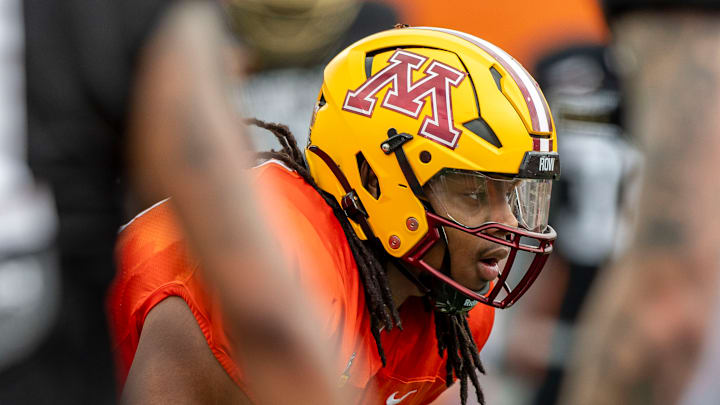 Jan 30, 2025; Mobile, AL, USA; National team offensive lineman Aireontae Ersery of Minnesota (69) works through drills during Senior Bowl practice for the National team at Hancock Whitney Stadium. Mandatory Credit: Vasha Hunt-Imagn Images Jan 30, 2025; Mobile, AL, USA; National team offensive lineman Aireontae Ersery of Minnesota (69) works through drills during Senior Bowl practice for the National team at Hancock Whitney Stadium. Mandatory Credit: Vasha Hunt-Imagn Images