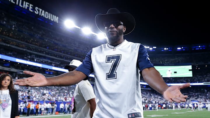 Dallas Cowboys former player Dez Bryant before the game against the New York Giants at MetLife Stadium.