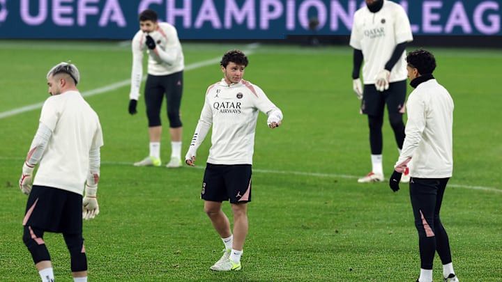 Le PSG s'entrainant avant Manchester City