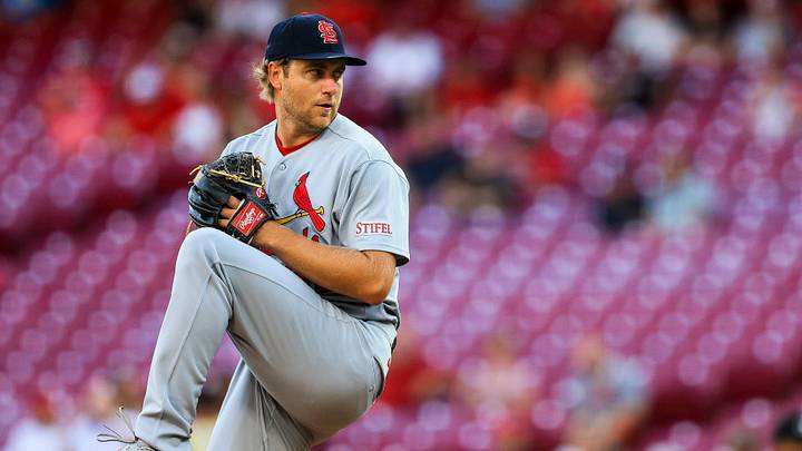 Aug 18, 2026; Cincinnati, Ohio, USA; St. Louis Cardinals starting pitcher Kyle Leahy (62) pitches against the Cincinnati Reds in the first inning at Great American Ball Park. Mandatory Credit: Katie Stratman-Imagn Images