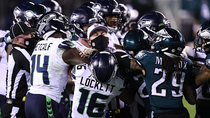 Seattle Seahawks v Philadelphia Eagles fight
