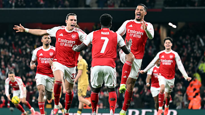 El Arsenal festeja haber avanzado en la Carabao Cup