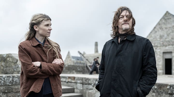 Clémence Poésy as Isabelle, Norman Reedus as Daryl Dixon - The Walking Dead: Daryl Dixon _ Season 2, Episode 1 - Photo Credit: Emmanuel Guimier/AMC