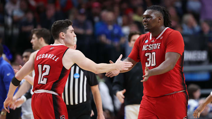NC State basketball guard Michael O'Connell and forward DJ Burns NC State basketball guard Michael O'Connell and forward DJ Burns