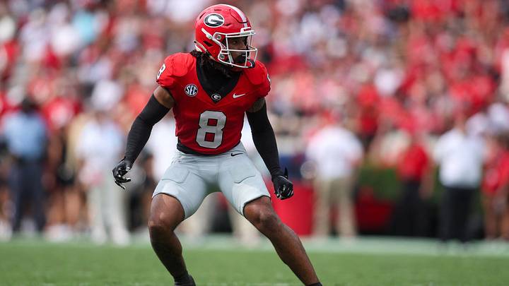 Sep 6, 2025; Athens, Georgia, USA; Georgia Bulldogs defensive back Joenel Aguero (8) in action against the Austin Peay Governors in the second quarter at Sanford Stadium. Mandatory Credit: Brett Davis-Imagn Images Sep 6, 2025; Athens, Georgia, USA; Georgia Bulldogs defensive back Joenel Aguero (8) in action against the Austin Peay Governors in the second quarter at Sanford Stadium. Mandatory Credit: Brett Davis-Imagn Images