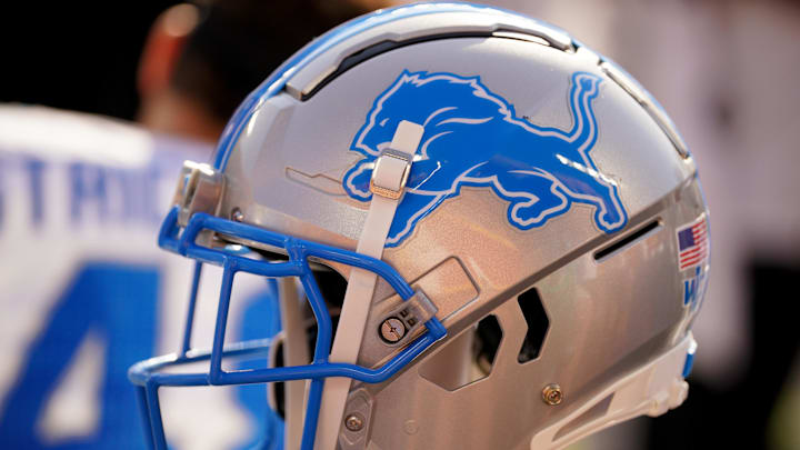 Aug 17, 2024; Kansas City, Missouri, USA; A general view of a Detroit Lions helmet during the second half of the game against the Kansas City Chiefs at GEHA Field at Arrowhead Stadium. Mandatory Credit: Denny Medley-Imagn Images Aug 17, 2024; Kansas City, Missouri, USA; A general view of a Detroit Lions helmet during the second half of the game against the Kansas City Chiefs at GEHA Field at Arrowhead Stadium. Mandatory Credit: Denny Medley-Imagn Images