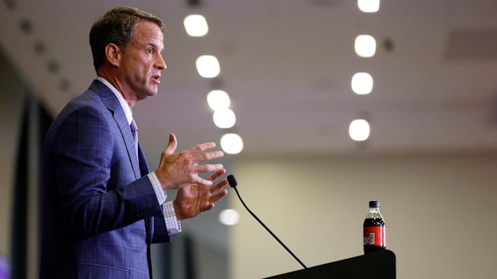 LSU Football Hosts Press Conference Introducing New Head Coach Lane Kiffin