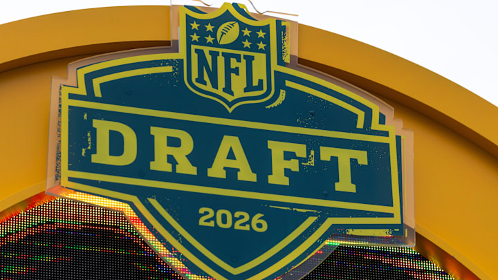 The 2026 NFL Draft logo is displayed atop the NFL Draft countdown clock.