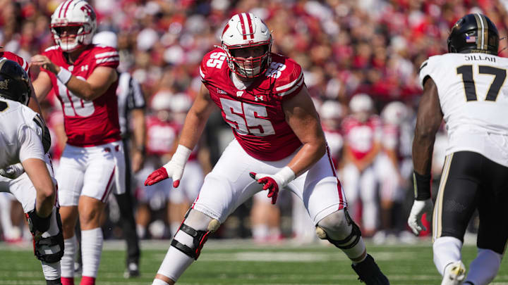 Wisconsin Badgers offensive lineman Kevin Heywood.