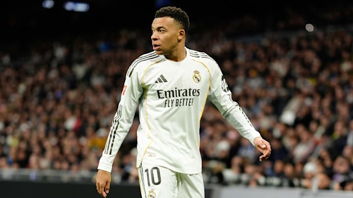 Kylian Mbappé of Real Madrid CF is seen during the LaLiga...