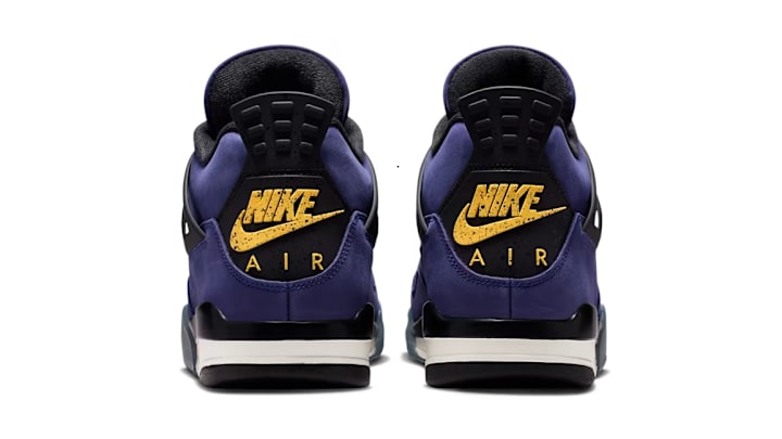 The Air Jordan 4 "Lakers" colorway.