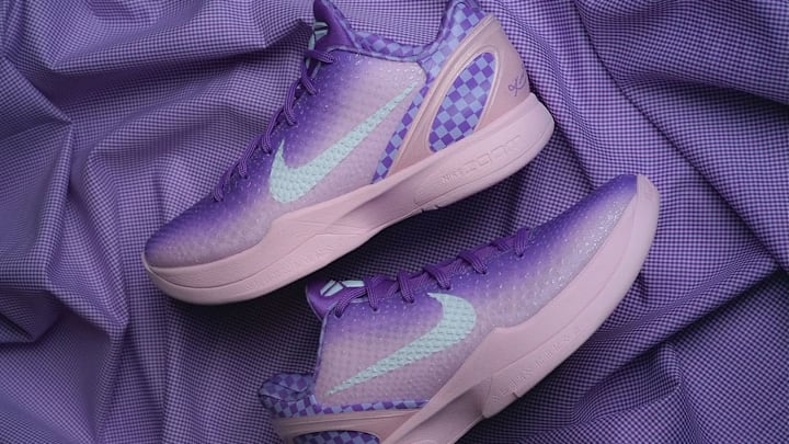 The unreleased Nike Kobe 6 Protro in the "Lilac" colorway.