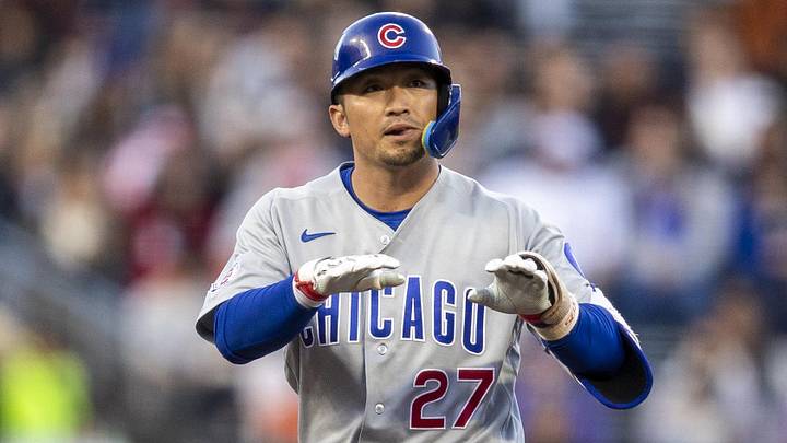 Jun 12, 2026; San Francisco, California, USA; Chicago Cubs right fielder Seiya Suzuki (27) gestures after he hit a double against the San Francisco Giants during the second inning at Oracle Park. Mandatory Credit: John Hefti-Imagn Images Jun 12, 2026; San Francisco, California, USA; Chicago Cubs right fielder Seiya Suzuki (27) gestures after he hit a double against the San Francisco Giants during the second inning at Oracle Park. Mandatory Credit: John Hefti-Imagn Images