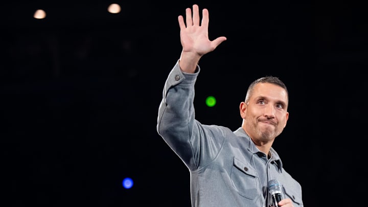 First-year Penn State football head coach Matt Campbell First-year Penn State football head coach Matt Campbell