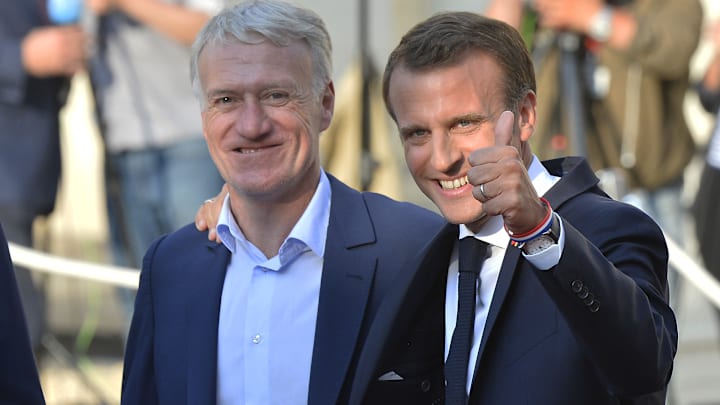 French President Emmanuel Macron Receives The France Football Team At Elysee Palace French President Emmanuel Macron Receives The France Football Team At Elysee Palace