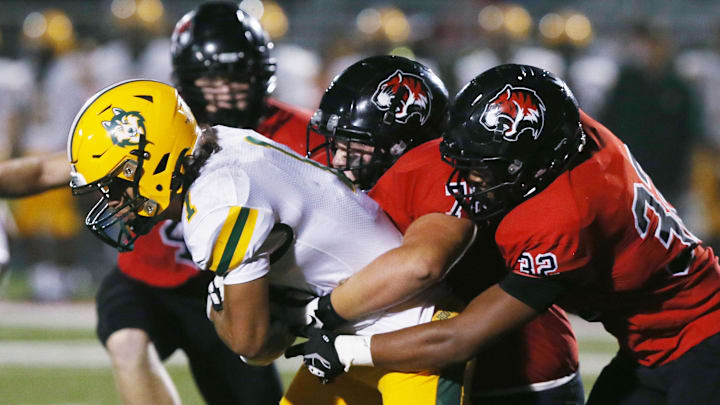 Gilbert' defensive end Tayshawn Gillen (32) is one of the top returning defensive players in Class 4A in Iowa high school football.