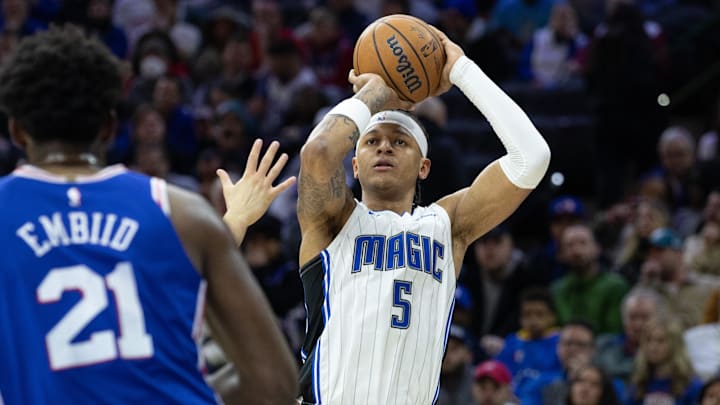 Paolo Banchero and the Orlando Magic aim to take down the Joel Embiid-less Philadelphia 76ers.