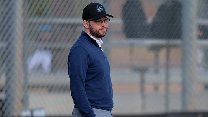 Miami Marlins president of baseball operations Peter Bendix. Credit: Sam Navarro-Imagn Images