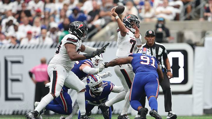 Sep 13, 2026; Houston, Texas, USA; Houston Texans quarterback C.J. Stroud (7) atempts a pass during the second half against the Buffalo Bills at Reliant Stadium. Mandatory Credit: Troy Taormina-Imagn Images Sep 13, 2026; Houston, Texas, USA; Houston Texans quarterback C.J. Stroud (7) atempts a pass during the second half against the Buffalo Bills at Reliant Stadium. Mandatory Credit: Troy Taormina-Imagn Images
