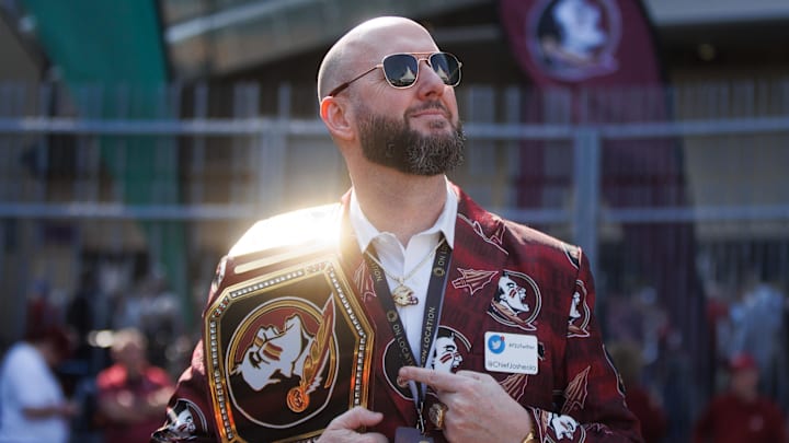 Aug 24, 2024; Dublin, IRL; Florida State University fan Josh Gibbs from Florida ahead of the game between Georgia Tech vs Florida State at Aviva Stadium. Mandatory Credit: Tom Maher/INPHO via Imagn Images Aug 24, 2024; Dublin, IRL; Florida State University fan Josh Gibbs from Florida ahead of the game between Georgia Tech vs Florida State at Aviva Stadium. Mandatory Credit: Tom Maher/INPHO via Imagn Images