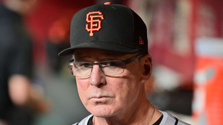 Jun 4, 2024; Phoenix, Arizona, USA;  San Francisco Giants manager Bob Melvin (6) looks on prior to a game against the Arizona Diamondbacks at Chase Field