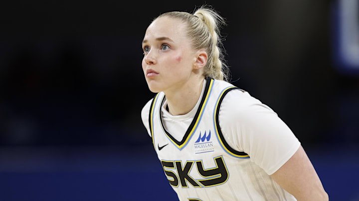 May 6, 2025; Chicago, IL, USA; Chicago Sky guard Hailey Van Lith (2) looks on during the first half of a WNBA pre-season game against the Minnesota Lynx at Wintrust Arena. Mandatory Credit: Kamil Krzaczynski-Imagn Images May 6, 2025; Chicago, IL, USA; Chicago Sky guard Hailey Van Lith (2) looks on during the first half of a WNBA pre-season game against the Minnesota Lynx at Wintrust Arena. Mandatory Credit: Kamil Krzaczynski-Imagn Images