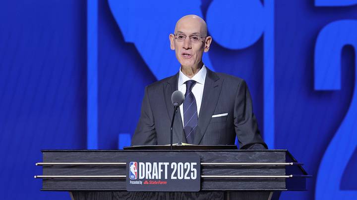 NBA commissioner Adam Silver speaks during the 2025 NBA Draft at Barclays Center.