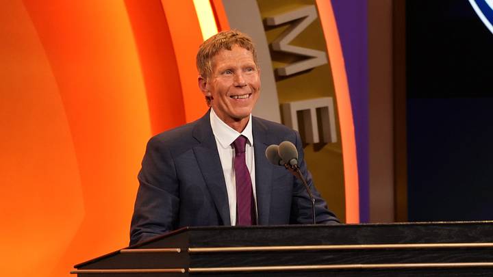 Aug 15, 2026; Springfield, Mass, USA; Class of 2026 inductee Mark Few speaks during the Naismith Memorial Basketball Hall of Fame Enshrinement at Symphony Hall Springfield. Aug 15, 2026; Springfield, Mass, USA; Class of 2026 inductee Mark Few speaks during the Naismith Memorial Basketball Hall of Fame Enshrinement at Symphony Hall Springfield.