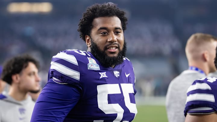 Kansas State Wildcats defensive tackle Malcolm Alcorn-Crowder (55) against the Rutgers Scarlet Knights during the Rate Bowl at Chase Field. 