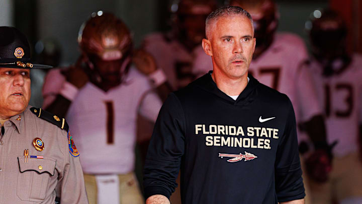 Nov 29, 2025; Gainesville, Florida, USA; Florida State Seminoles head coach Mike Norvell walks out of the tunnel before a game against the Florida Gators at Ben Hill Griffin Stadium. Mandatory Credit: Matt Pendleton-Imagn Images Nov 29, 2025; Gainesville, Florida, USA; Florida State Seminoles head coach Mike Norvell walks out of the tunnel before a game against the Florida Gators at Ben Hill Griffin Stadium. Mandatory Credit: Matt Pendleton-Imagn Images
