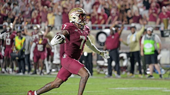 Sep 9, 2023; Tallahassee, Florida, USA; Florida State Seminoles defensive back Jarrian Jones (7)