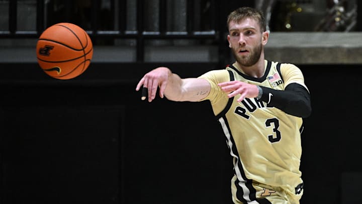 Purdue Boilermakers guard Braden Smith (3) passes the ball Purdue Boilermakers guard Braden Smith (3) passes the ball