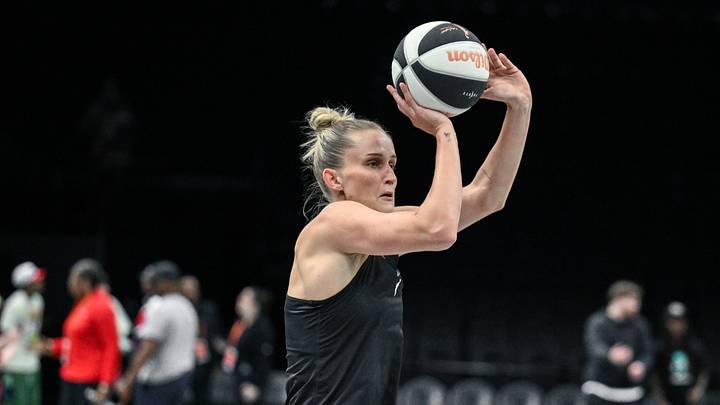 Jun 14, 2026; Brooklyn, New York, USA; New York Liberty forward Leonie Fiebich (13) warms up before a game against the Washington Mystics at Barclays Center. Mandatory Credit: John Jones-Imagn Images Jun 14, 2026; Brooklyn, New York, USA; New York Liberty forward Leonie Fiebich (13) warms up before a game against the Washington Mystics at Barclays Center. Mandatory Credit: John Jones-Imagn Images