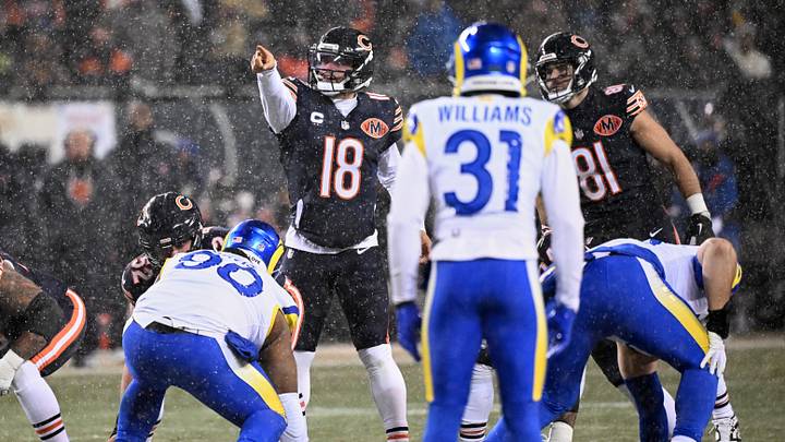 Chicago Bears QB Caleb Williams calls the snap count at the line of scrimmage. Mandatory Credit: Matt Marton-Imagn Images Chicago Bears QB Caleb Williams calls the snap count at the line of scrimmage. Mandatory Credit: Matt Marton-Imagn Images