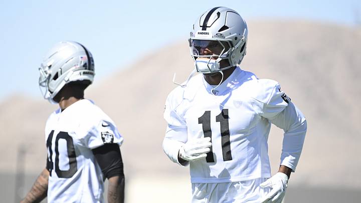 May 20, 2026; Henderson, NV, USA; Las Vegas Raiders safety Jeremy Chinn (11) warms up during organized team activities at Intermountain Health Performance Center. Mandatory Credit: Candice Ward-Imagn Images May 20, 2026; Henderson, NV, USA; Las Vegas Raiders safety Jeremy Chinn (11) warms up during organized team activities at Intermountain Health Performance Center. Mandatory Credit: Candice Ward-Imagn Images