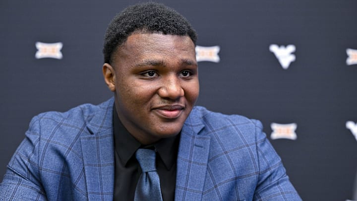 Jul 13, 2023; Arlington, TX, USA; West Virginia Mountaineers defensive lineman Sean Martin