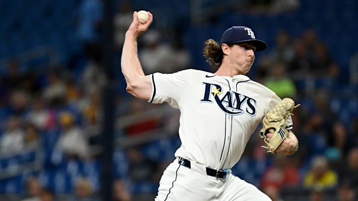 Sep 18, 2024; St. Petersburg, Florida, USA; Tampa Bay Rays starting pitcher Ryan Pepiot (44) throws a pitch in the first inning against the Boston Red Sox at Tropicana Field. Mandatory Credit: Jonathan Dyer-Imagn Images Sep 18, 2024; St. Petersburg, Florida, USA; Tampa Bay Rays starting pitcher Ryan Pepiot (44) throws a pitch in the first inning against the Boston Red Sox at Tropicana Field. Mandatory Credit: Jonathan Dyer-Imagn Images