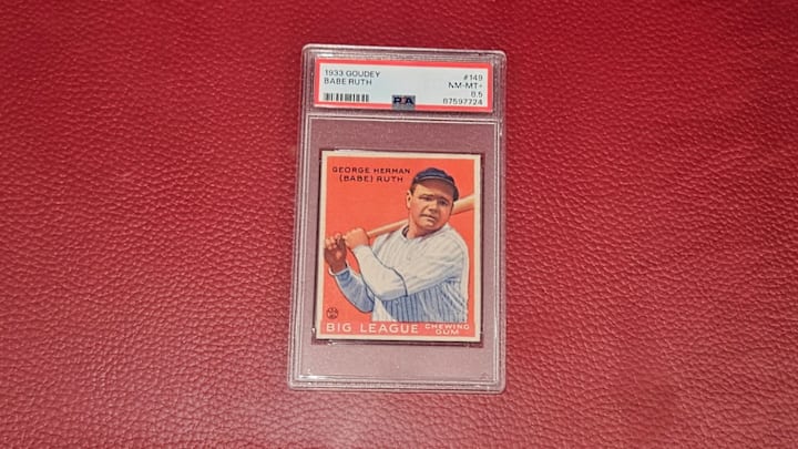 1933 Goudey Babe Ruth card on display at the MLB Store in NYC. 1933 Goudey Babe Ruth card on display at the MLB Store in NYC.