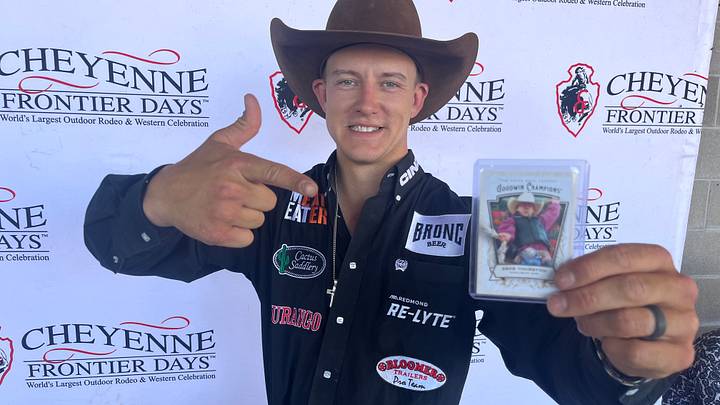 Saddle bronc rider Zeke Thurston is one of five cowboys featured in the Upper Deck Goodwin Champions series that came out in early July Saddle bronc rider Zeke Thurston is one of five cowboys featured in the Upper Deck Goodwin Champions series that came out in early July
