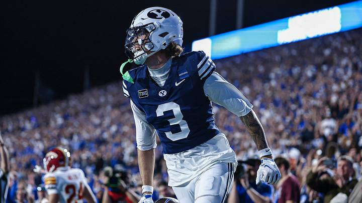 BYU wide receiver Kyler Kasper against Iowa State BYU wide receiver Kyler Kasper against Iowa State