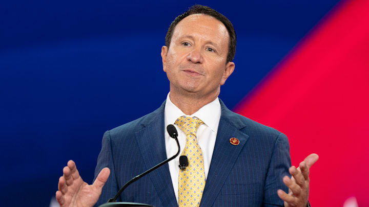 Louisiana Attorney General Jeff Landry speaks during CPAC (... Louisiana Attorney General Jeff Landry speaks during CPAC (...