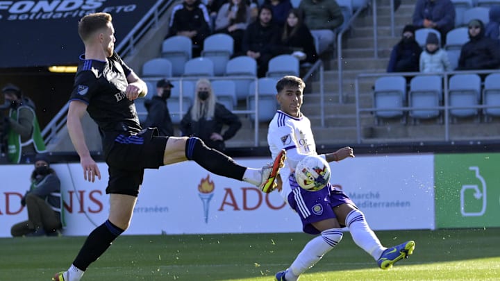May 7, 2022; Montreal, Quebec, CAN; CF Montreal defender Joel Waterman (16) blocks a pass from