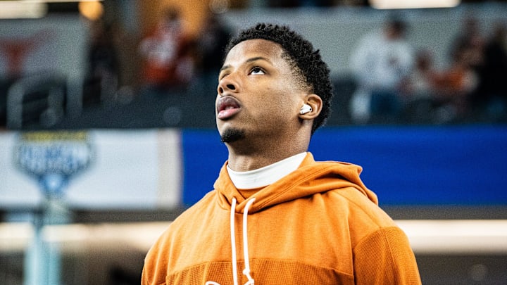 Texas Longhorns wide receiver Matthew Golden (2) walks the field ahead of the game as the Texas Longhorns prepare to play the Ohio State Buckeyes in the Cotton Bowl College Football Playoff semi-final at AT&T Stadium in Dallas, Texas, Jan. 10, 2025. Texas Longhorns wide receiver Matthew Golden (2) walks the field ahead of the game as the Texas Longhorns prepare to play the Ohio State Buckeyes in the Cotton Bowl College Football Playoff semi-final at AT&T Stadium in Dallas, Texas, Jan. 10, 2025.
