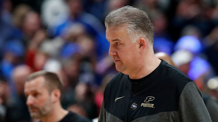 Purdue Boilermakers head coach Matt Painter walks off the court Purdue Boilermakers head coach Matt Painter walks off the court