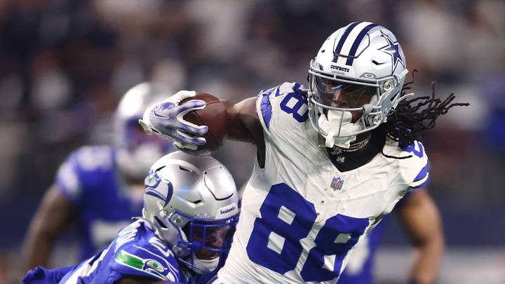 Dallas Cowboys wide receiver CeeDee Lamb is tackled by Seattle Seahawks cornerback Tre Brown. Dallas Cowboys wide receiver CeeDee Lamb is tackled by Seattle Seahawks cornerback Tre Brown.