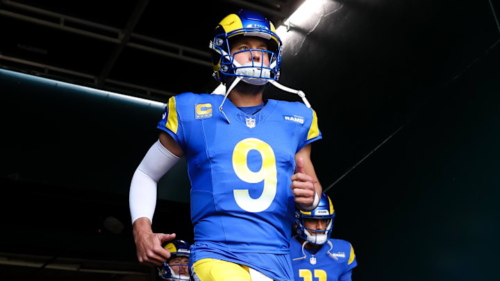 Sep 21, 2025; Philadelphia, Pennsylvania, USA; Los Angeles Rams quarterback Matthew Stafford (9) runs out of the tunnel for a game against the Philadelphia Eagles at Lincoln Financial Field. Mandatory Credit: Bill Streicher-Imagn Images Sep 21, 2025; Philadelphia, Pennsylvania, USA; Los Angeles Rams quarterback Matthew Stafford (9) runs out of the tunnel for a game against the Philadelphia Eagles at Lincoln Financial Field. Mandatory Credit: Bill Streicher-Imagn Images