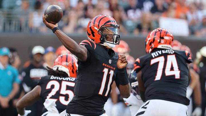 Aug 22, 2026; Cincinnati, Ohio, USA; Cincinnati Bengals quarterback Josh Johnson (11) throws during the first quarter against the Chicago Bears at Paycor Stadium. Mandatory Credit: Joseph Maiorana-Imagn Images Aug 22, 2026; Cincinnati, Ohio, USA; Cincinnati Bengals quarterback Josh Johnson (11) throws during the first quarter against the Chicago Bears at Paycor Stadium. Mandatory Credit: Joseph Maiorana-Imagn Images