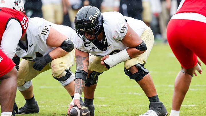 Oct 10, 2026; Raleigh, North Carolina, USA; Wake Forest Demon Deacons offensive lineman Will Way (70) prepares to hike the football during the second half of the game against NC State Wolfpack at Carter-Finley Stadium. Mandatory Credit: Jaylynn Nash-Imagn Images Oct 10, 2026; Raleigh, North Carolina, USA; Wake Forest Demon Deacons offensive lineman Will Way (70) prepares to hike the football during the second half of the game against NC State Wolfpack at Carter-Finley Stadium. Mandatory Credit: Jaylynn Nash-Imagn Images
