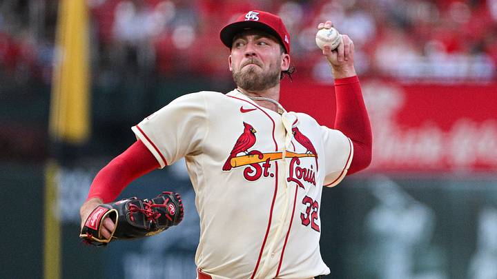 Aug 8, 2026; St. Louis, Missouri, USA; St. Louis Cardinals starting pitcher Matthew Liberatore (32) throws against the Colorado Rockies during the third inning at Busch Stadium. Mandatory Credit: Jeff Curry-Imagn Images Aug 8, 2026; St. Louis, Missouri, USA; St. Louis Cardinals starting pitcher Matthew Liberatore (32) throws against the Colorado Rockies during the third inning at Busch Stadium. Mandatory Credit: Jeff Curry-Imagn Images